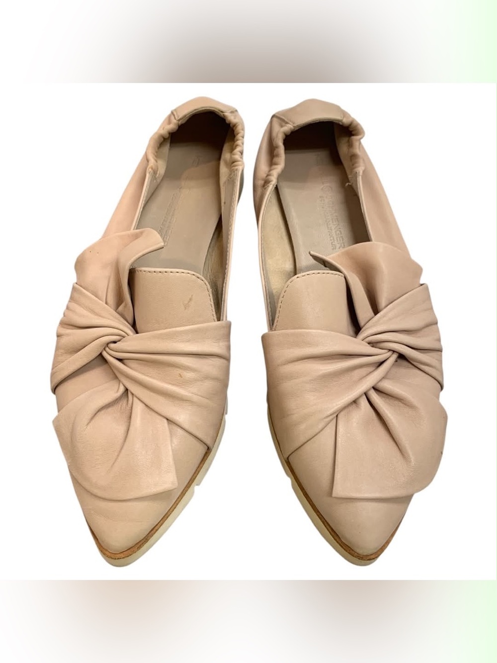 Kennel & Schmenger Nude Knot-Detail Pointed Toe Flats S9
